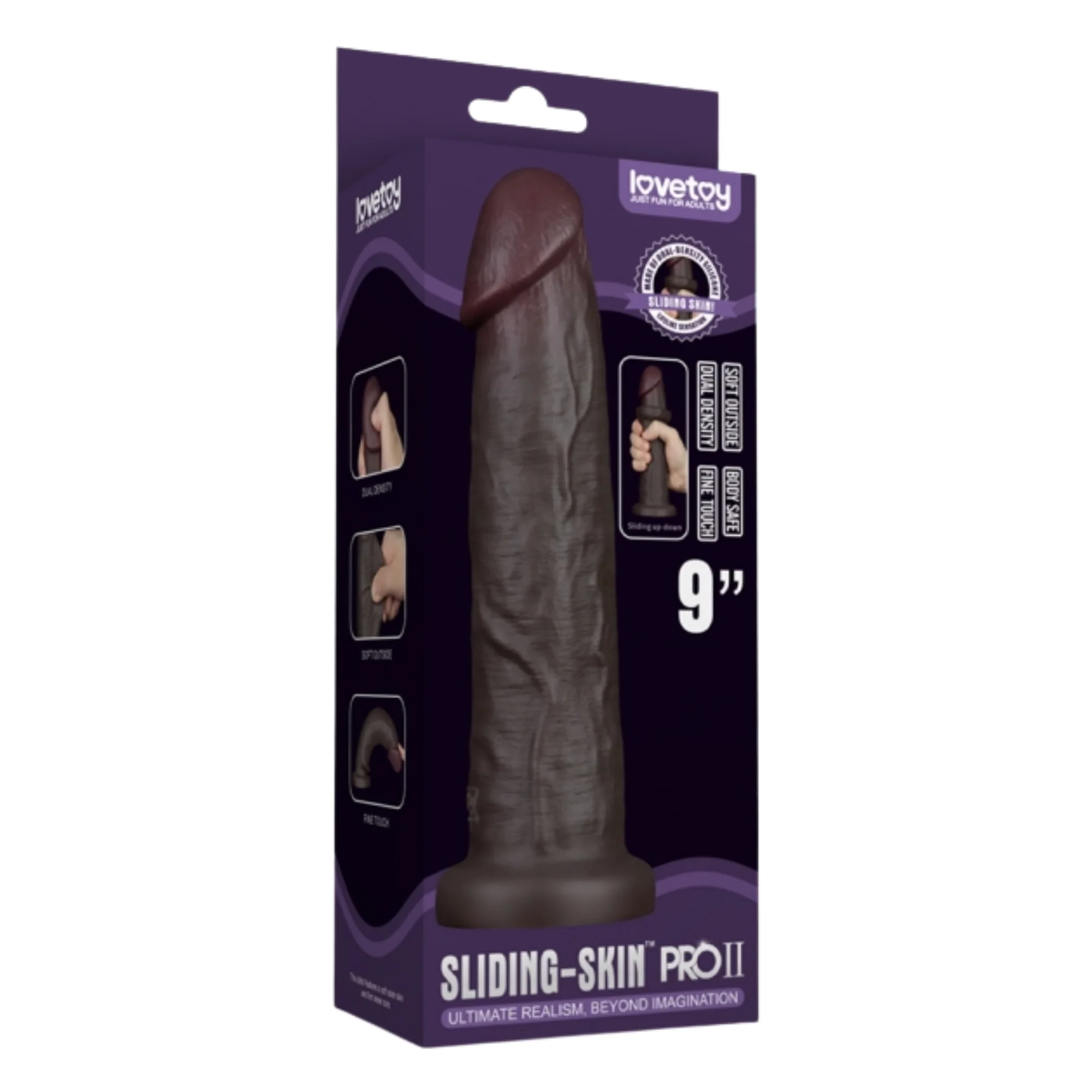 9" Sliding Skin Pro II Dual Layer Silicone Dildo - Feels Better Than The Real Thing!