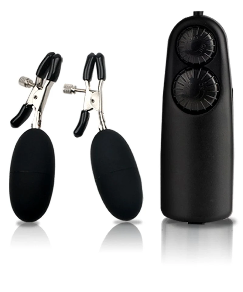 Dual Bullet Vibrating Nipple Clamps with Independent Speed Dials