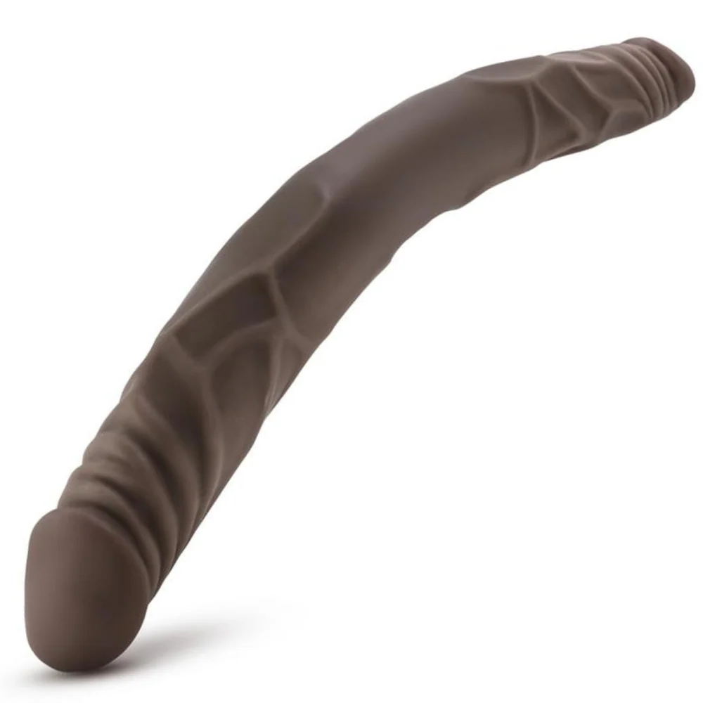 Lingerie, Vibrators & Male Sex Toys | TooTimid.com Discreet 14 Inch 双头假阳具 带凸起血管和波纹