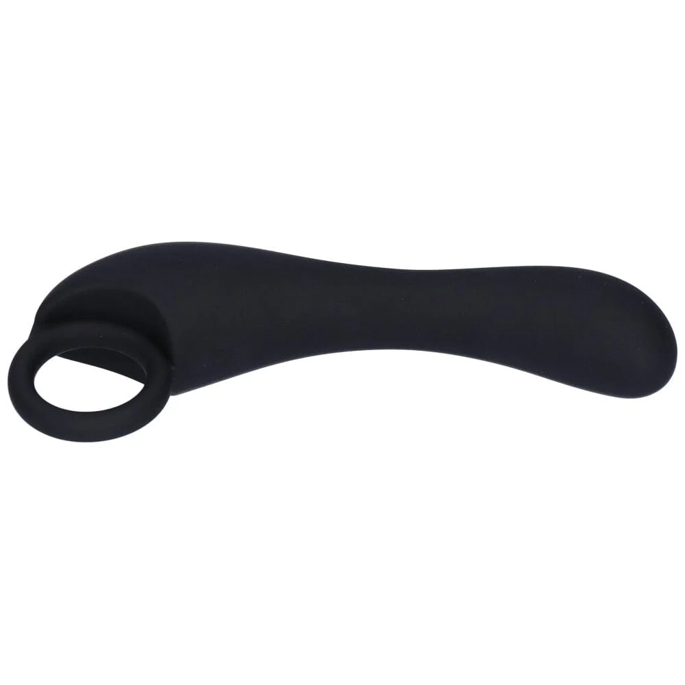 Silicone Prostate Curve Stimulator with Pull Ring for Depth Play