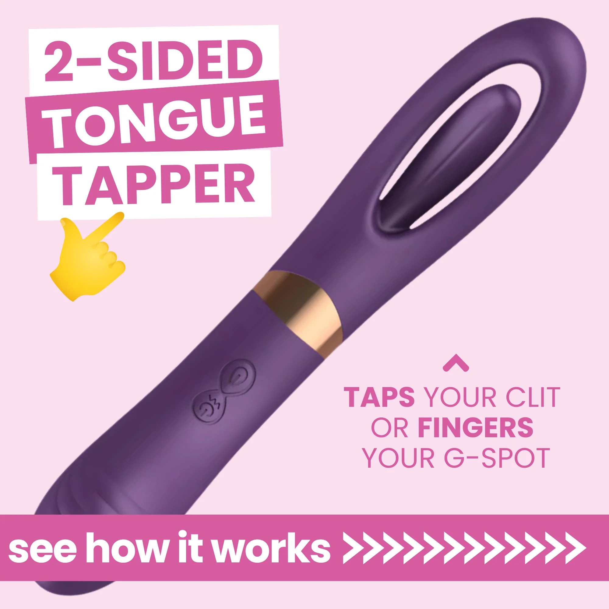 Tongue Tapper Fingering Dual-Ended G-Spot Vibrator - Two Sides for Doubled Pleasure!