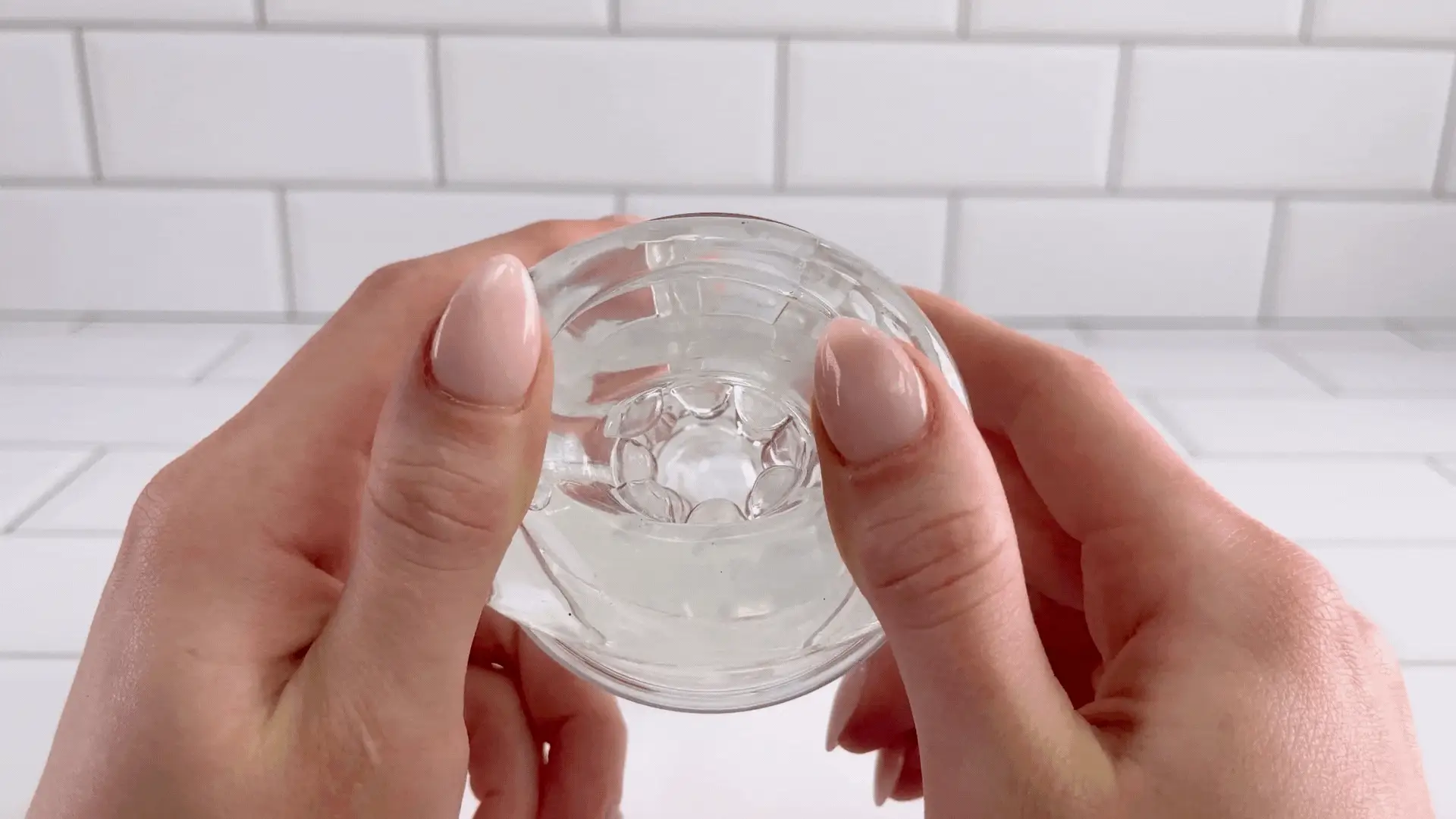 Clear Sucking Masturbator with Pleasure Nubs and Discreet Storage Cup