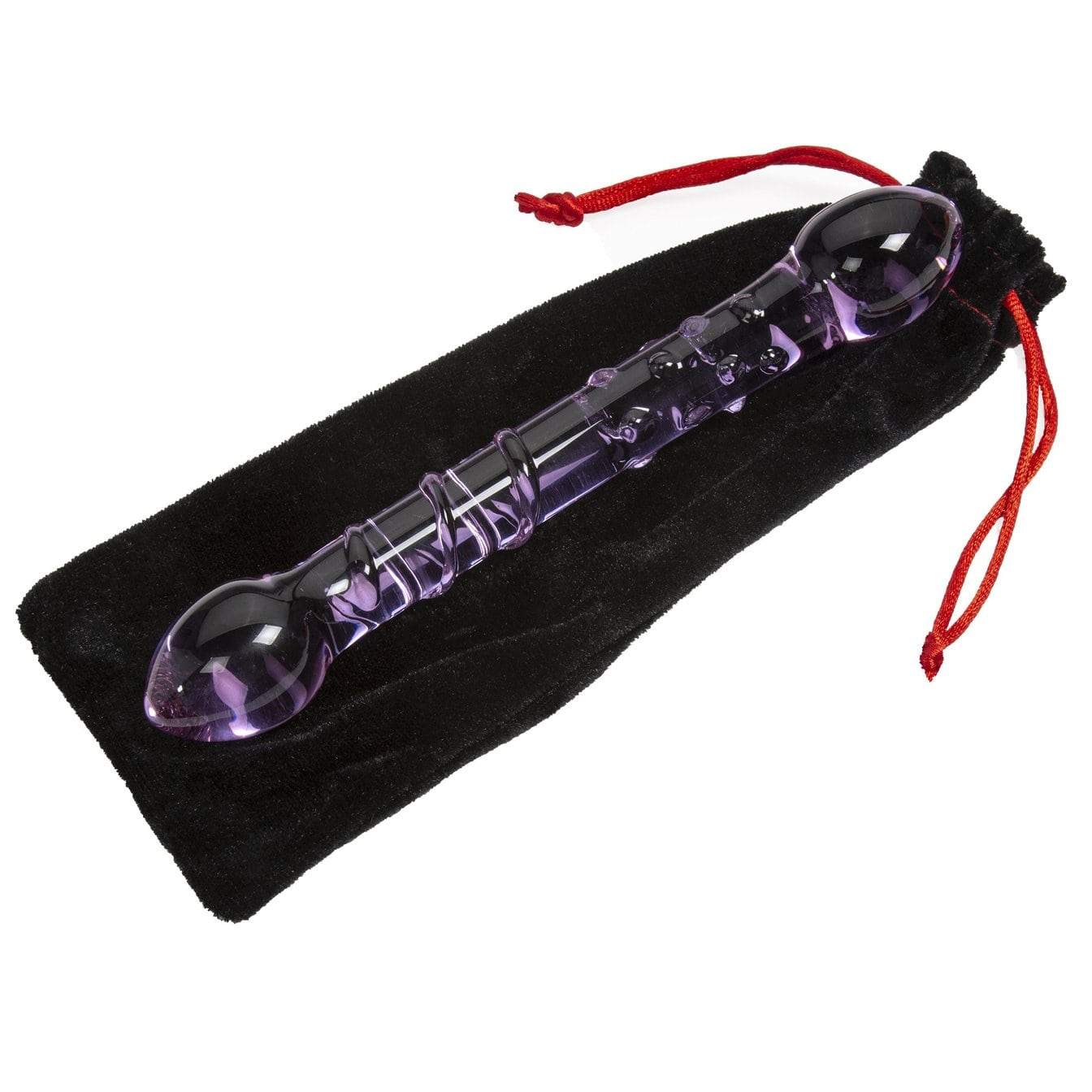 双头玻璃假阳具G点按摩器（附天鹅绒收纳袋）