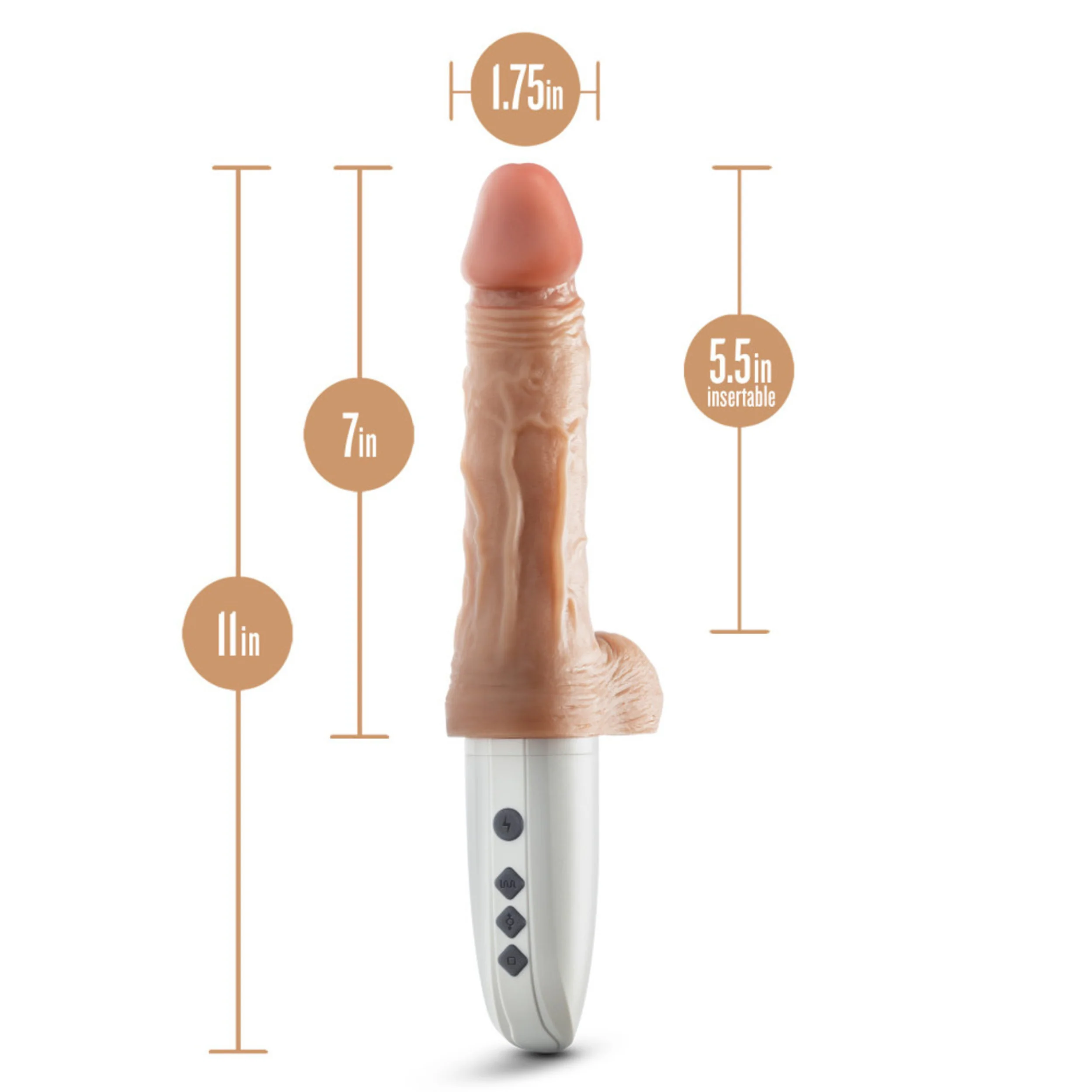 Dr. Skin - Dr. Hammer 可充电推进式假阳具，带手柄和遥控器 7in
