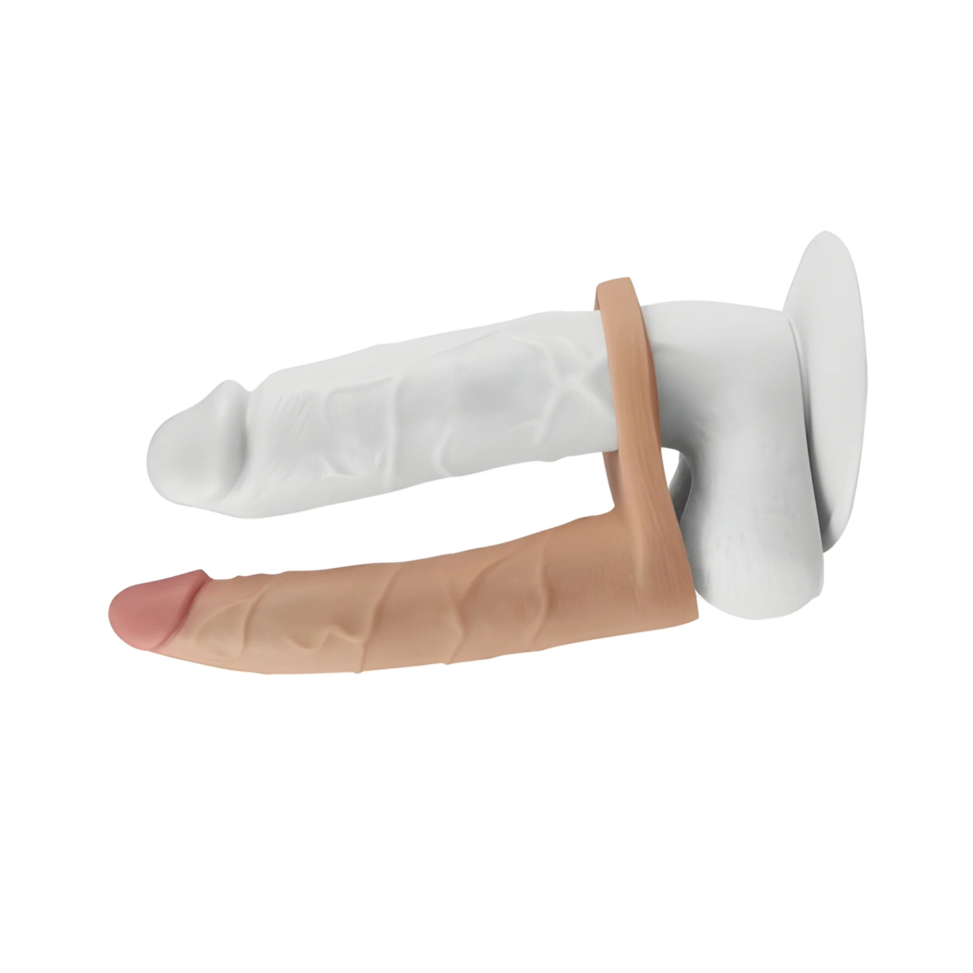 Ultra Soft Double Penetration Vibrating Cock Ring