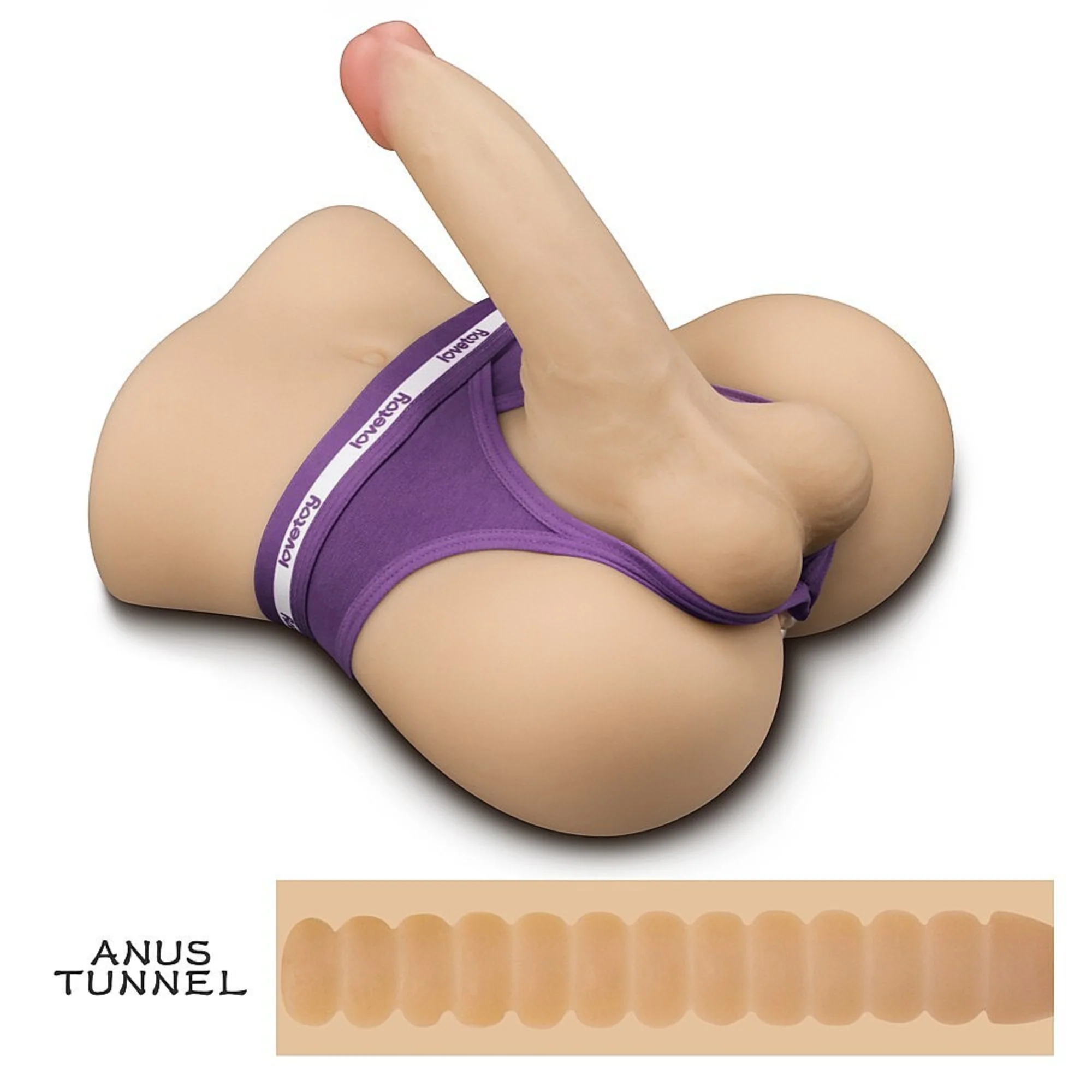 Male Torso Masturbator with Rideable Cock & Textured Ass - Perfect For Both Men & Women!