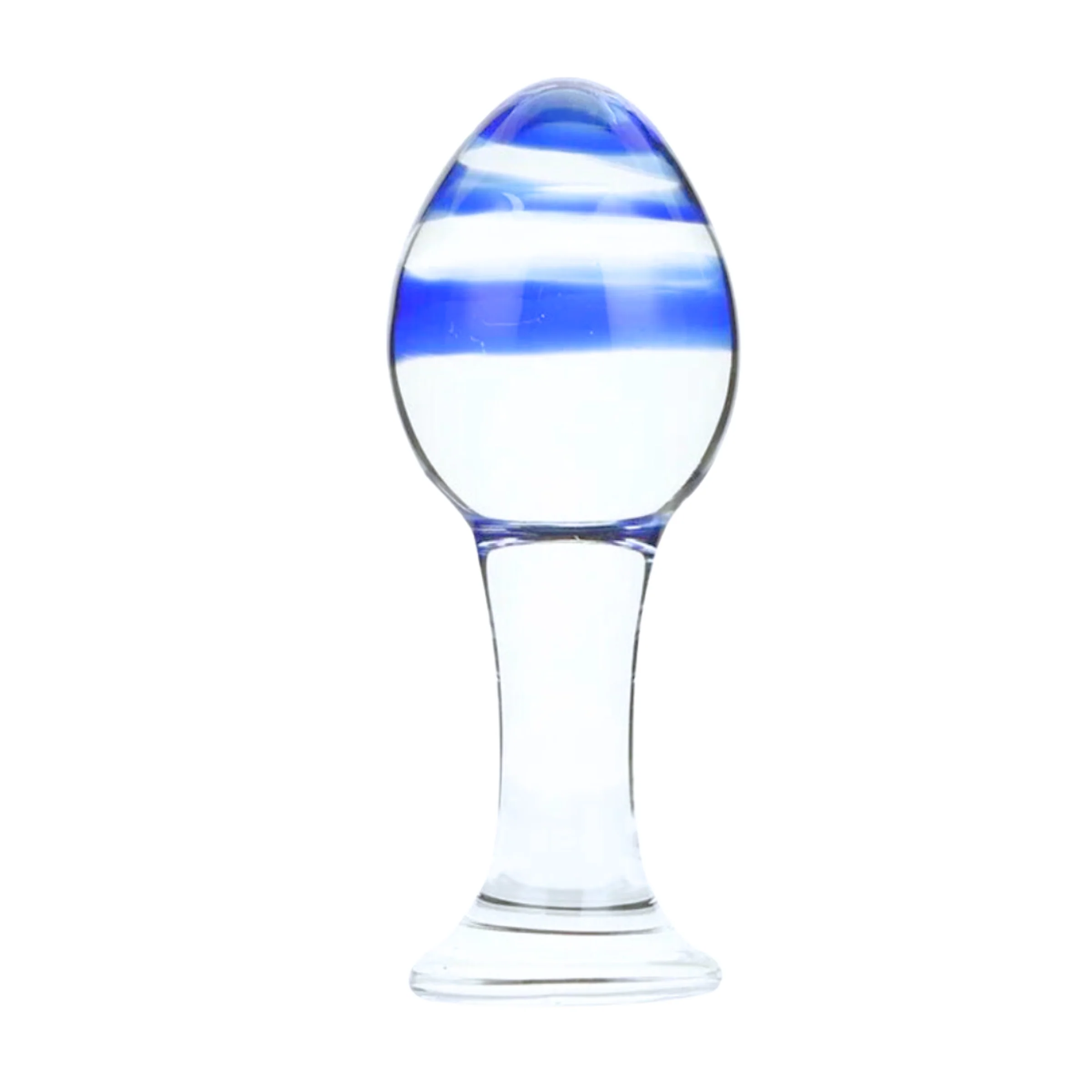 Crystal Glass Bulbed Anal Plug for Temperature Play