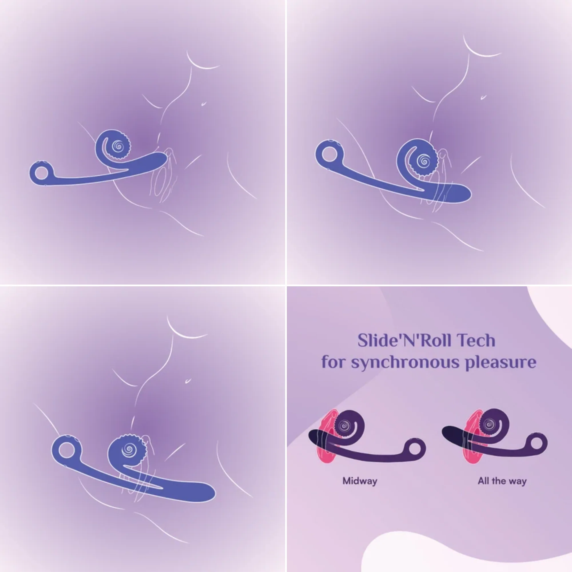 SVibe Snail CURVE Clit and G-Spot Dual Stimulator with Rolling Clit Head