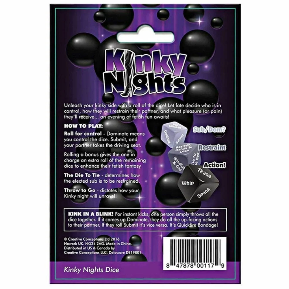 Kinky Nights Bondage Dare Dice Game for Adventurous Couples