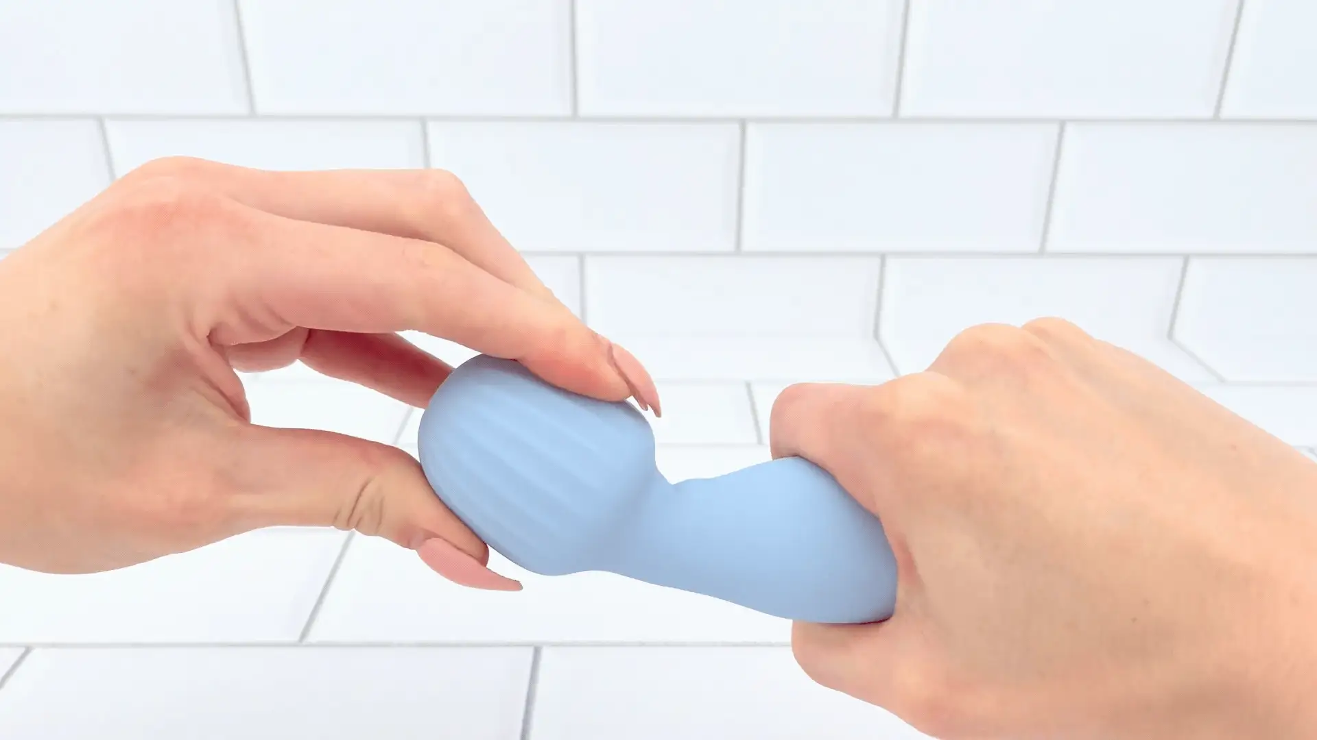 Mini Silicone Rechargeable Massage Wand with Rippled Head