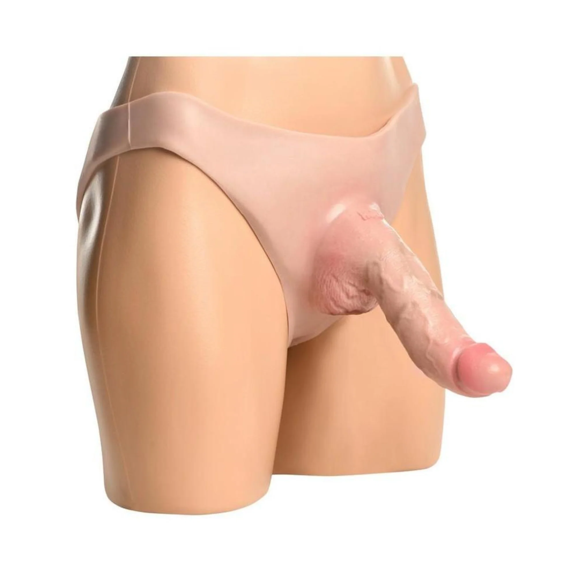 Master Series Curved 7.5" Hollow Silicone Strap-On - Hits The G-Spot & P-Spot With Each Thrust!