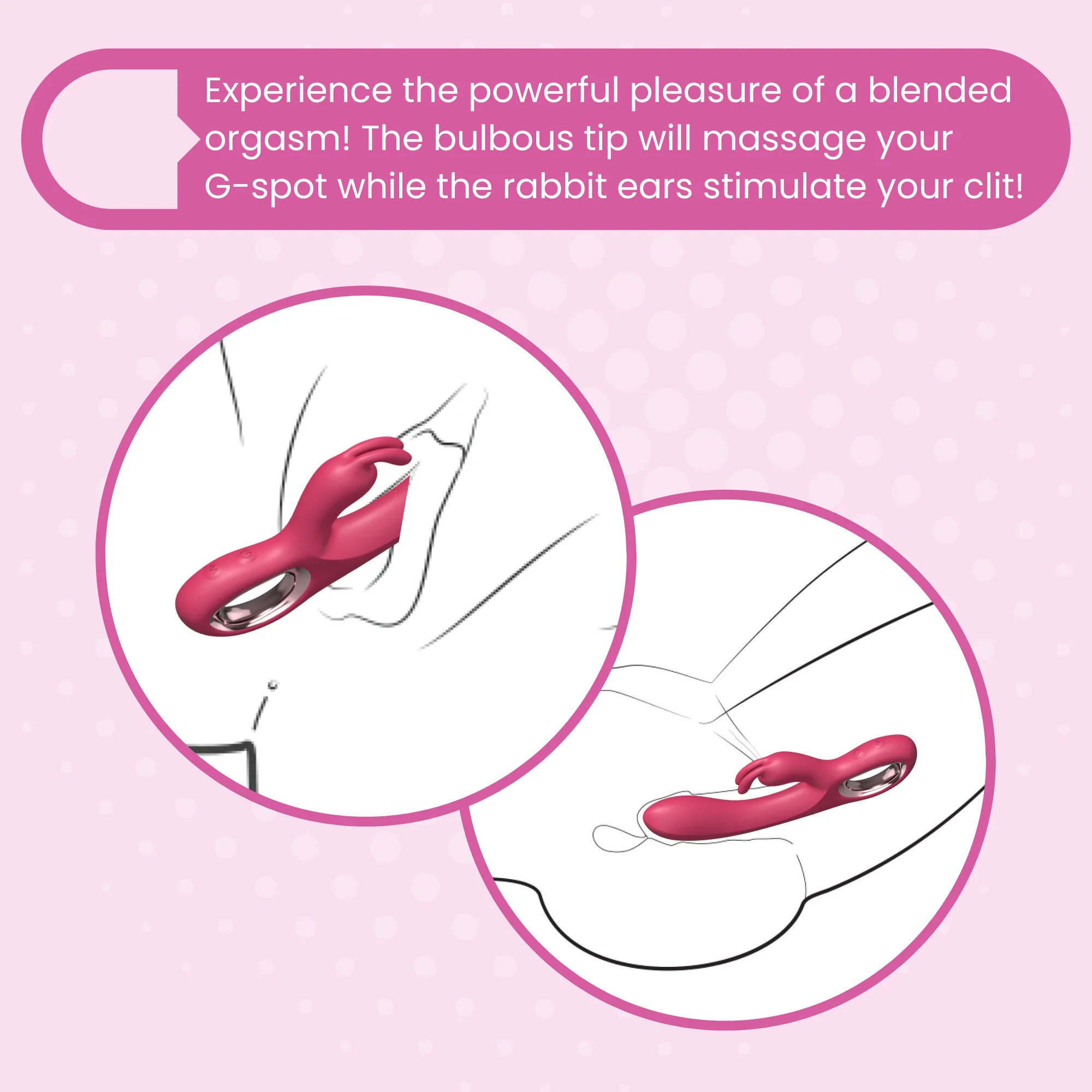 Red Rose Rabbit Bendable Silicone Vibrator with Dual Controls