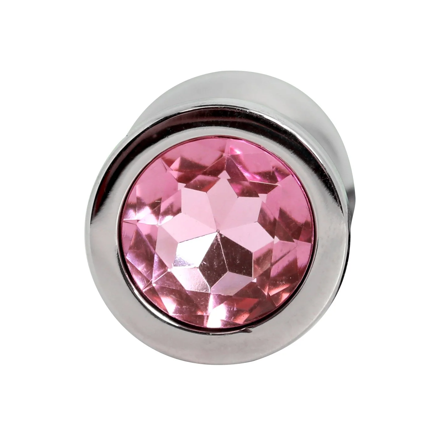 Pink Jewel Metal Weighted Anal Plug for Backdoor Play