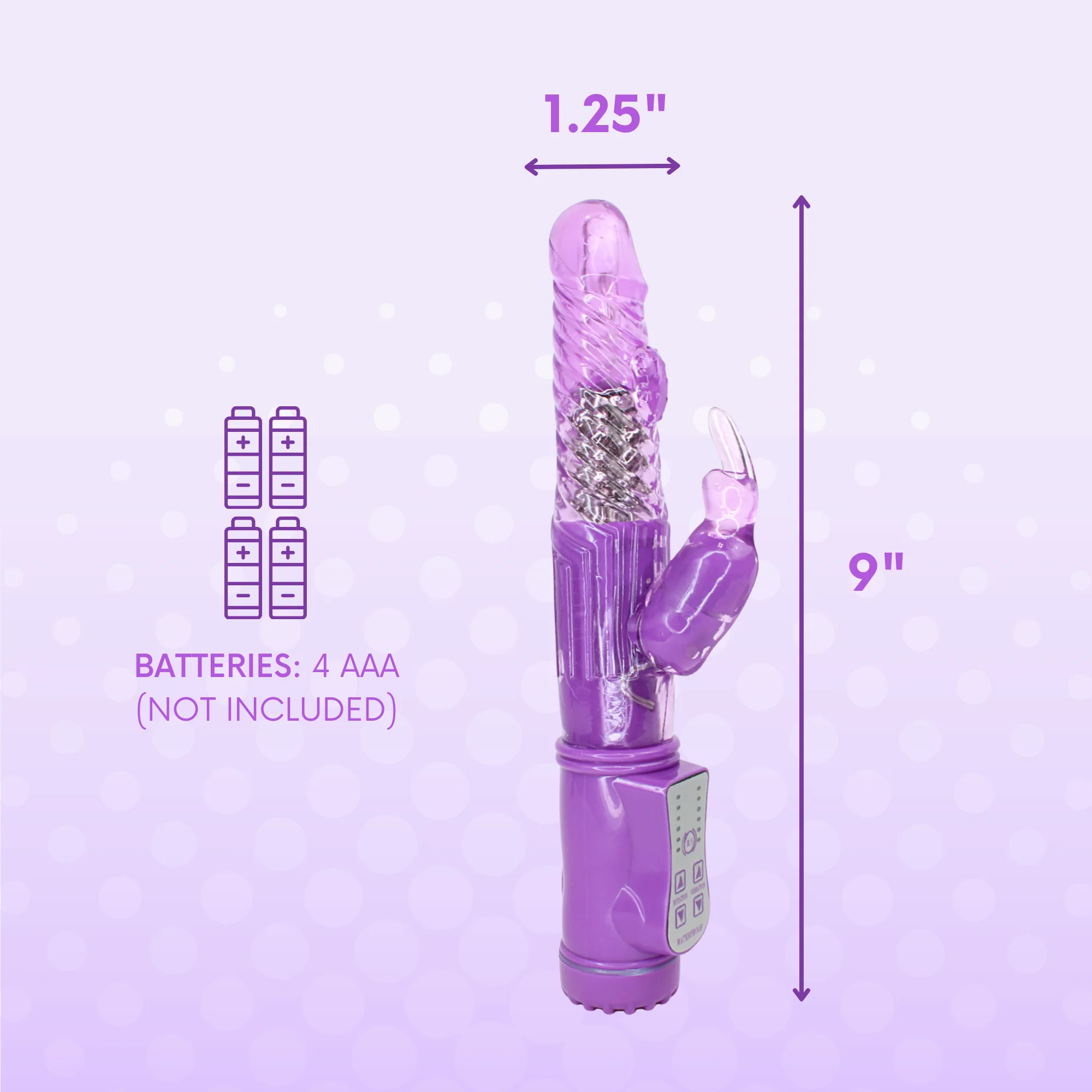 9 Inch Rotating Orgasm Rabbit Vibrator with 36 Vibration Patterns