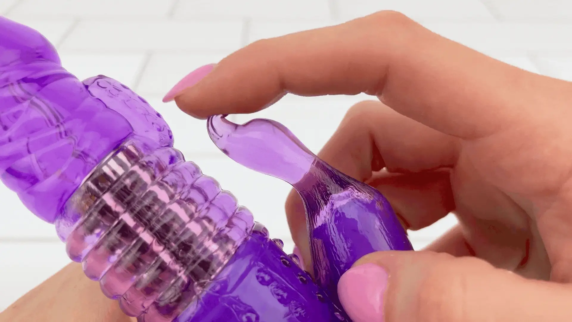 Rotating Dual Action Vibrator with Textured Shaft and Clitoral Stimulation