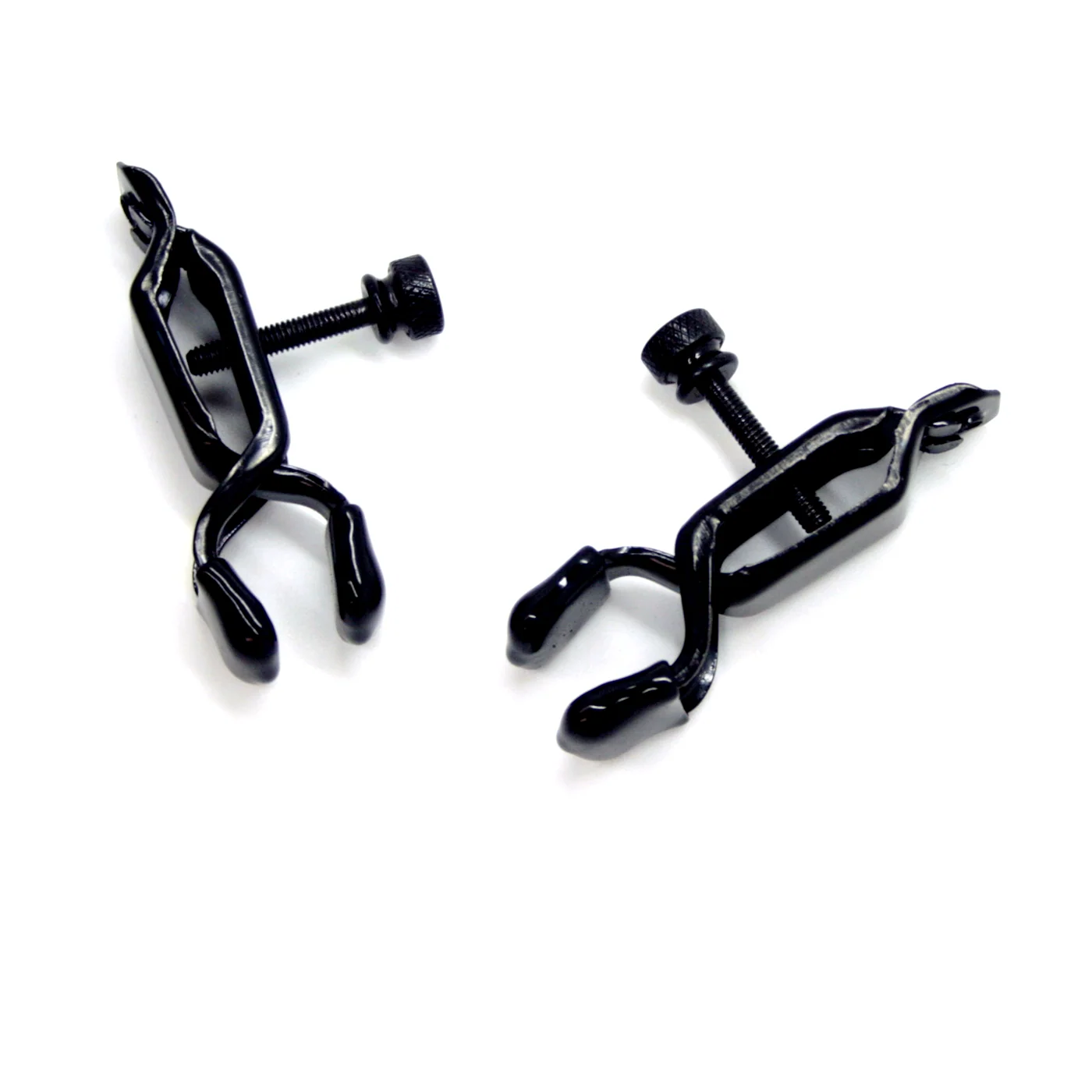 Adjustable Open Wide Black Nipple Clamps for BDSM Play