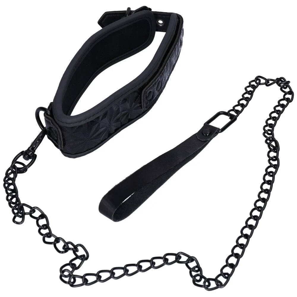Dark Amour Fetish Leather Collar and Leash Set