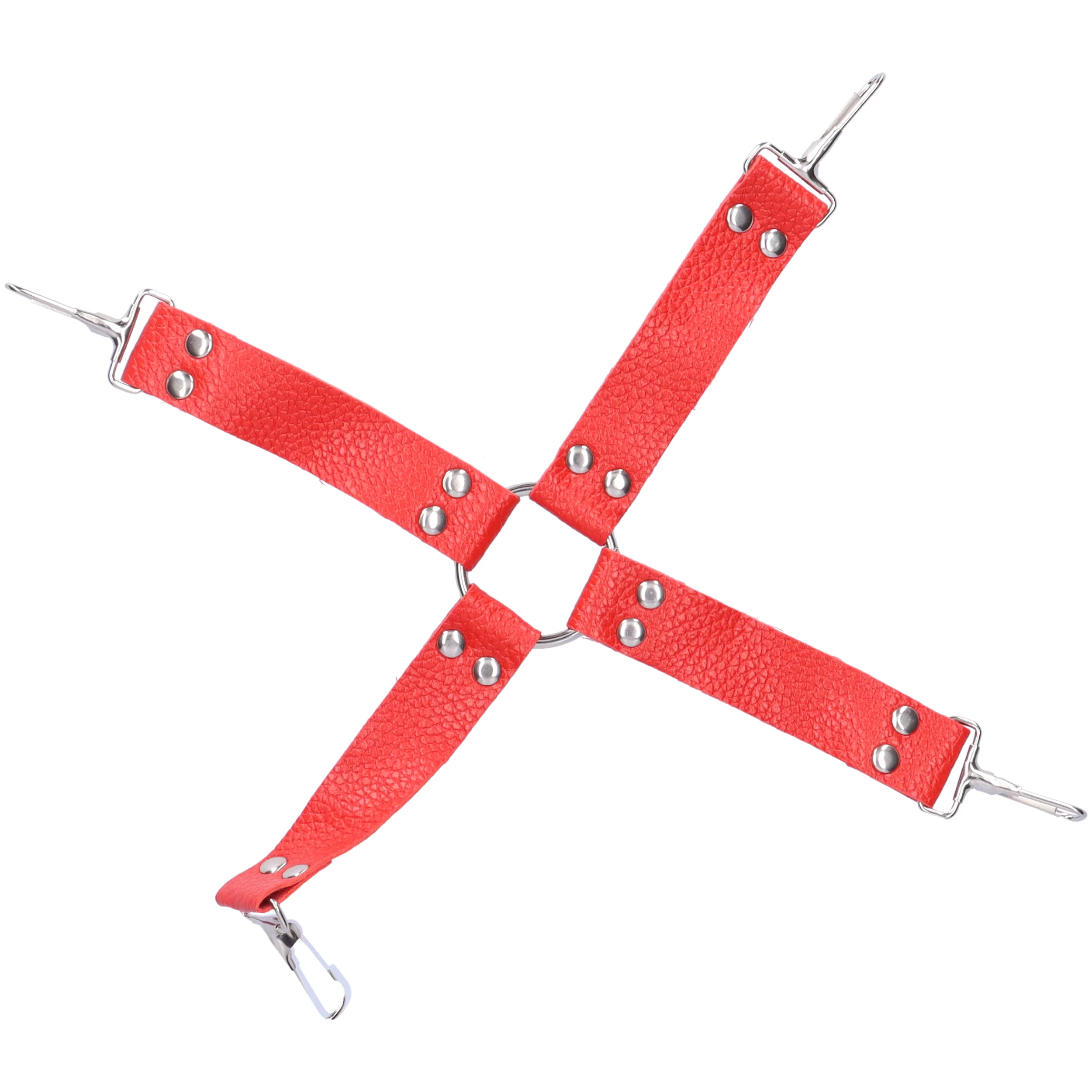 4-Way Hog Tie Restraint Connector In Faux Leather