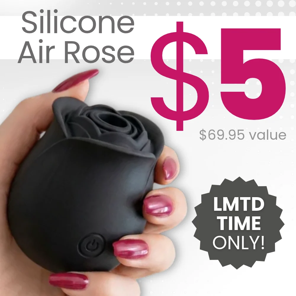 #1 Selling Rose Sex Toy Air Pulse Stimulator in Black