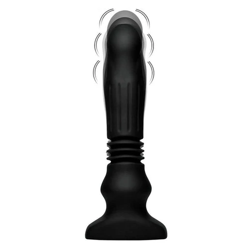 Swelling and Thrusting Silicone Butt Plug with Remote Control