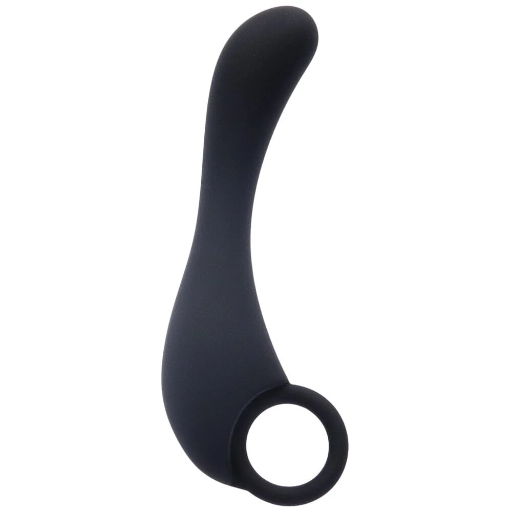 Silicone Prostate Curve Stimulator with Pull Ring for Depth Play