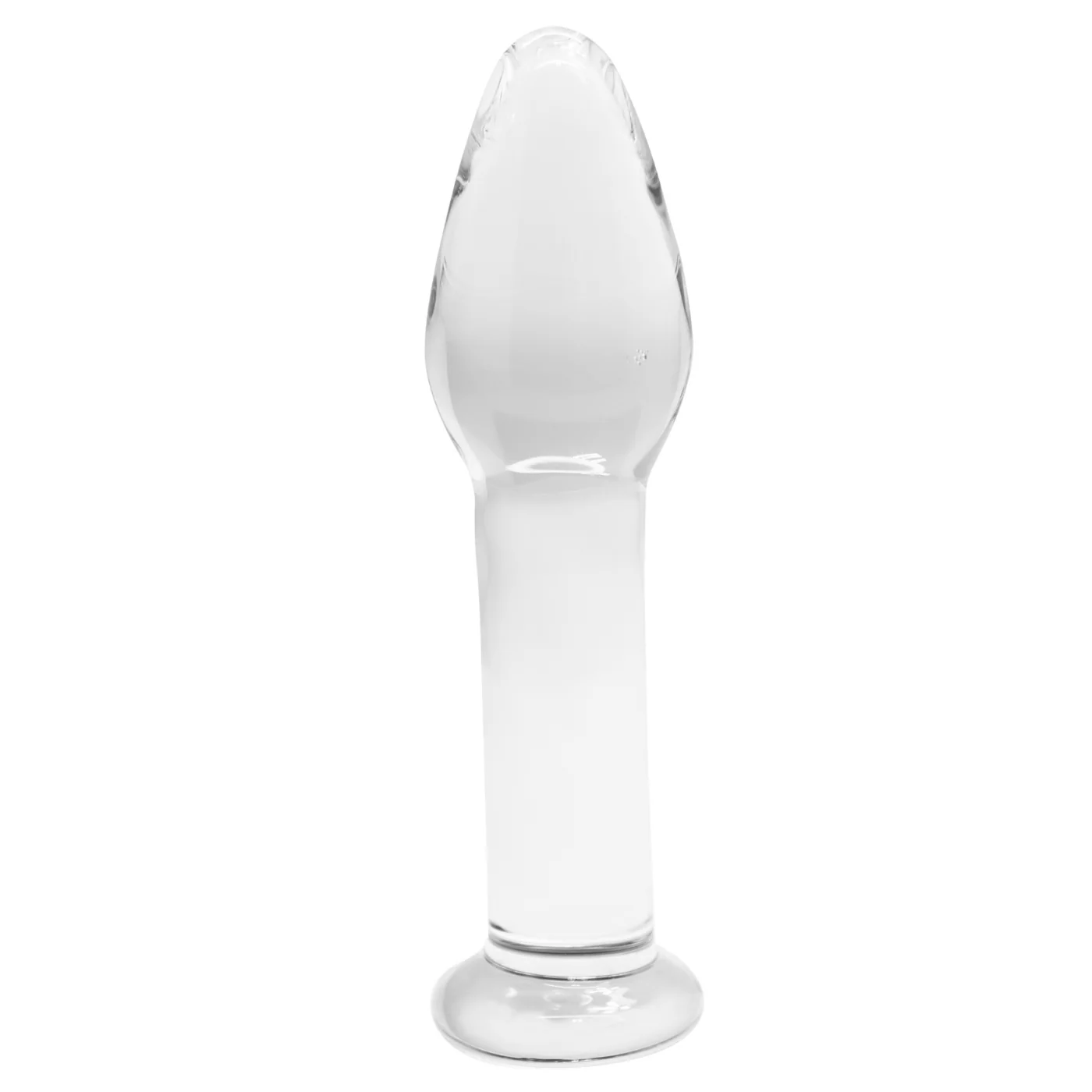 Smooth Glass Anal Plug with Tapered Tip and Velvet Bag
