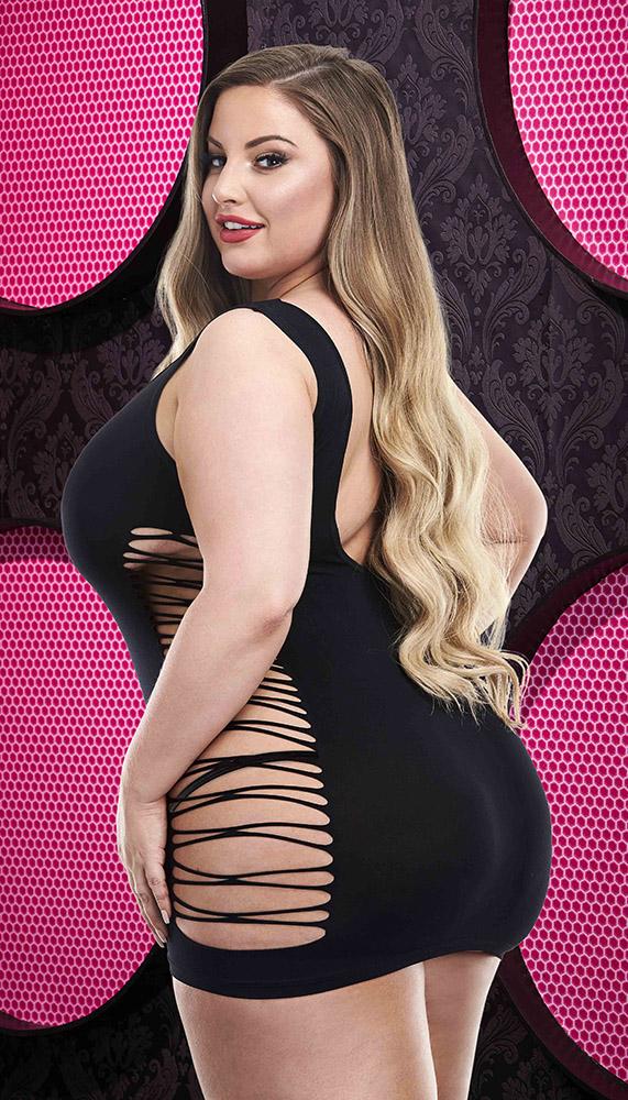 Criss-Cross Mini Dress with Strappy Details and Plunged Back