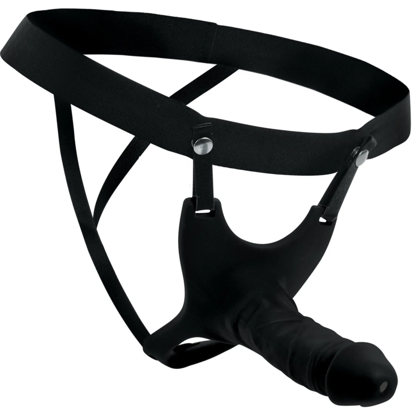 6 Inch Hollow Silicone Dildo Strap-On with Cum Through Tip