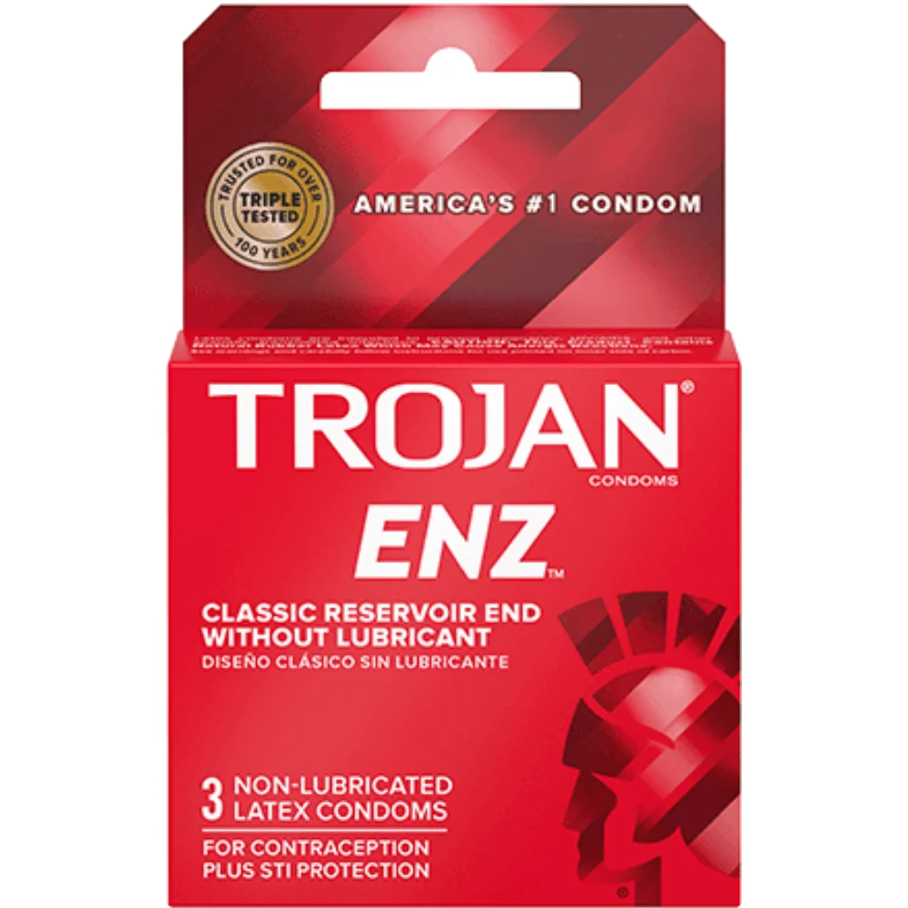 Trojan ENZ Non-Lubricated Regular Latex Condoms for Custom Lubrication
