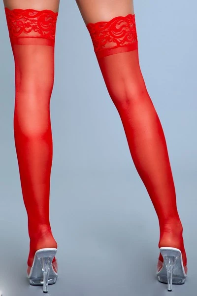 BeWicked Lace It Over It Sheer Spandex Thigh Highs