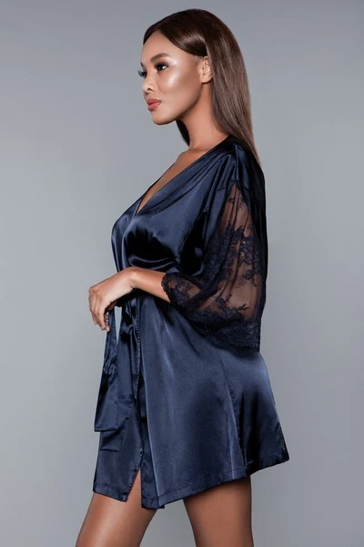 Grace Satin and Lace Robe with Tie Sash