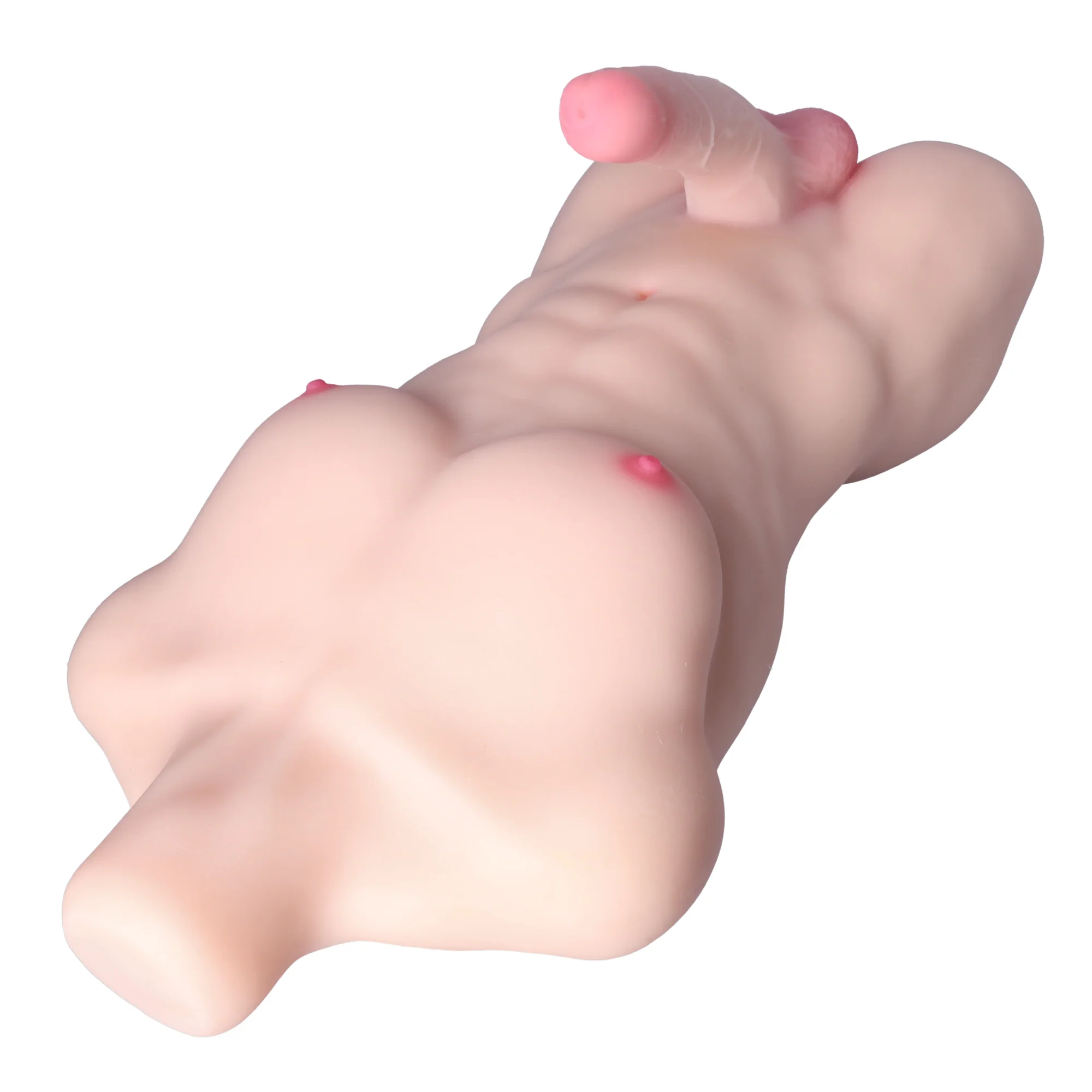 Male Torso Masturbator with Posable 6.5-Inch Cock and Textured Anal Tunnel
