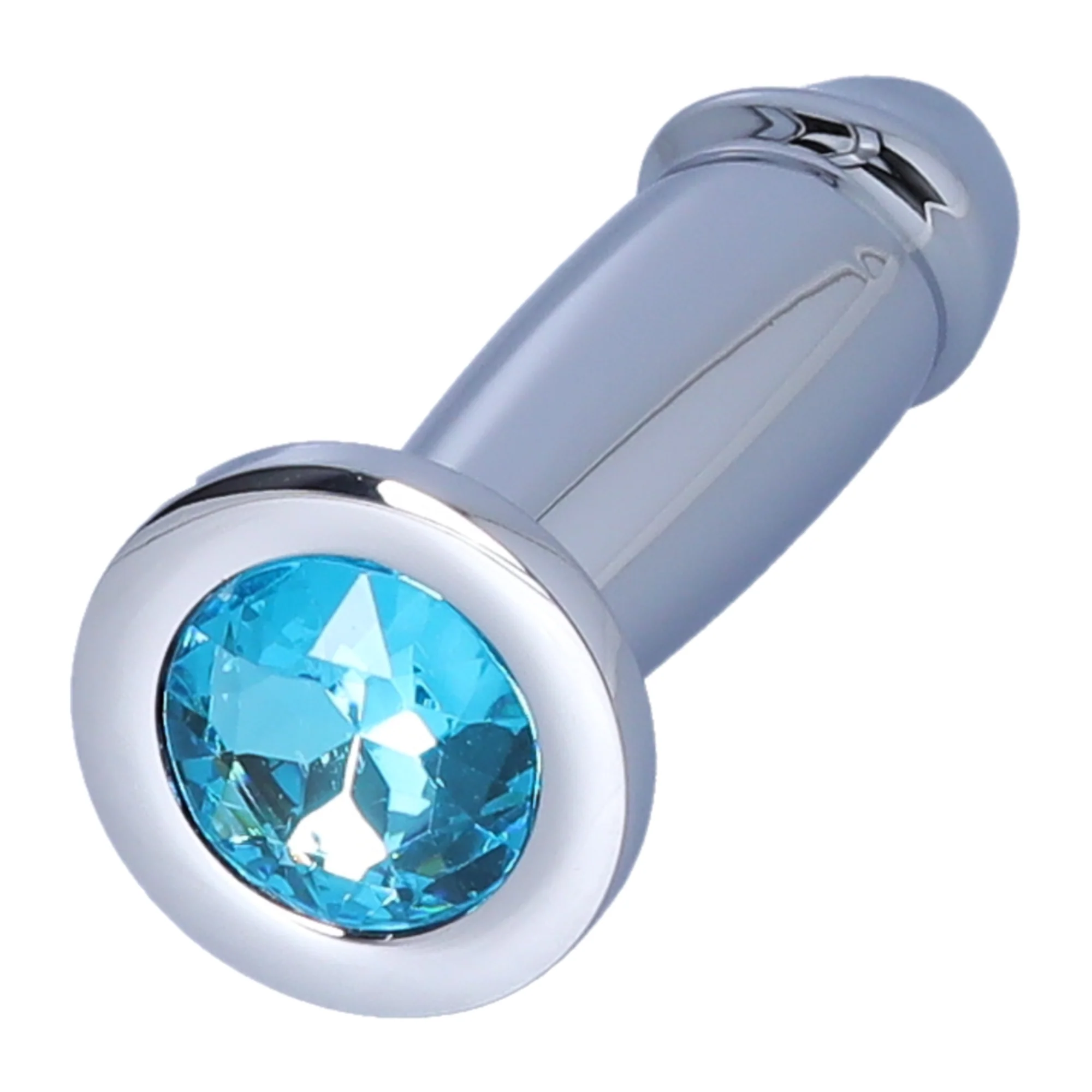 Penis Shape Metal Anal Plug Dildo With Jeweled Base