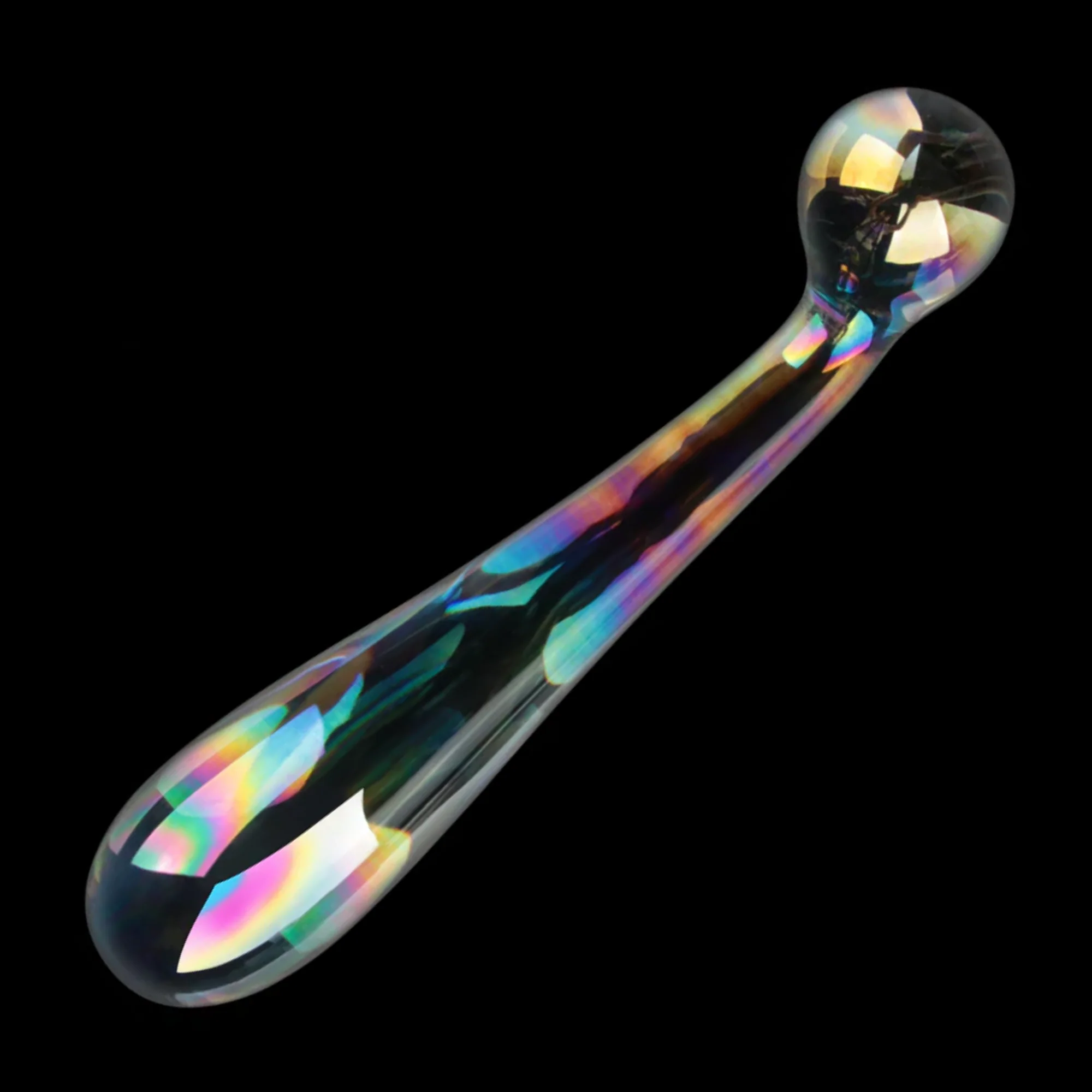 Dual-Ended Twilight Gleam Glass Dildo - Stunning Prismatic Shimmers!