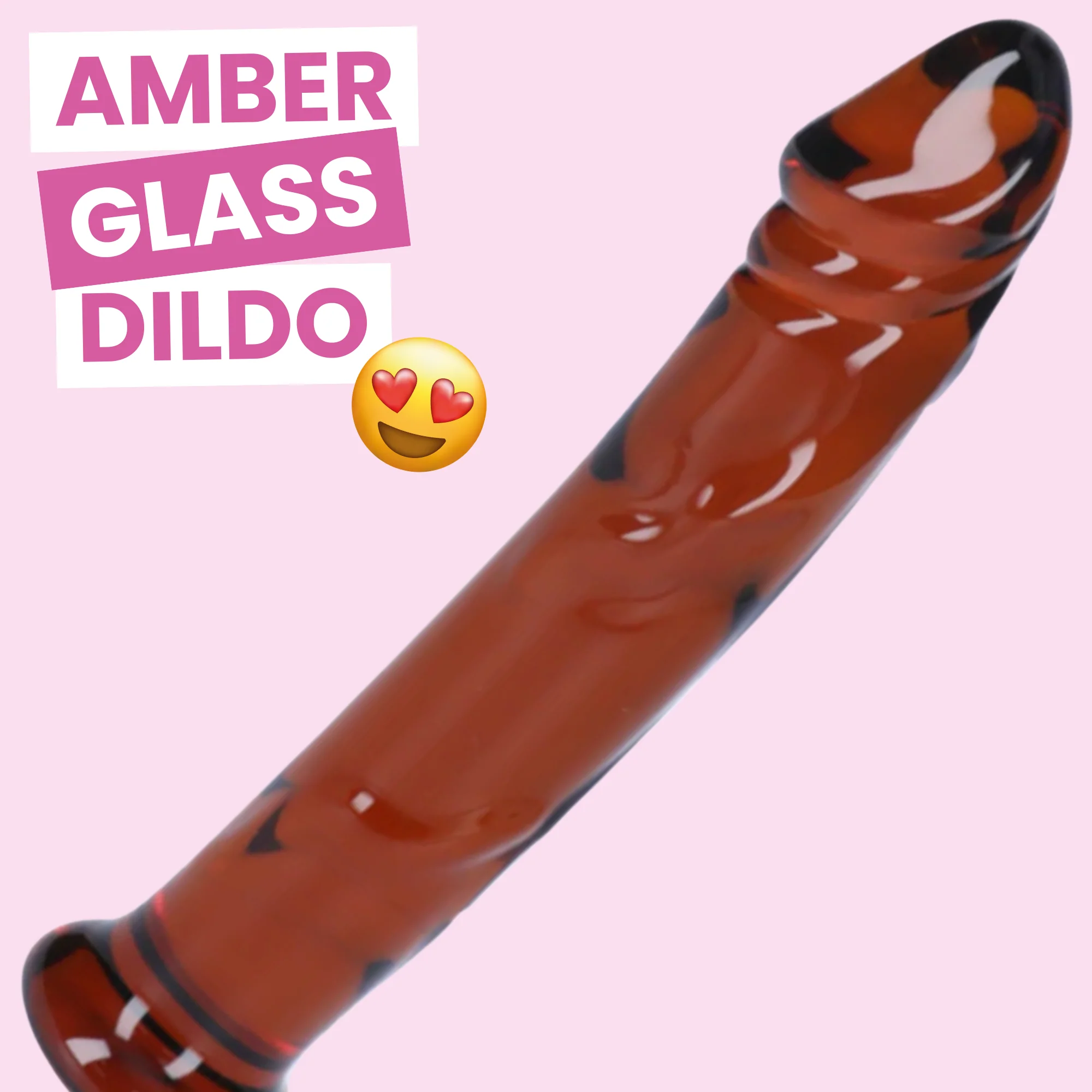 6.5 Inch Amber Glass Dildo for G-Spot and P-Spot Play