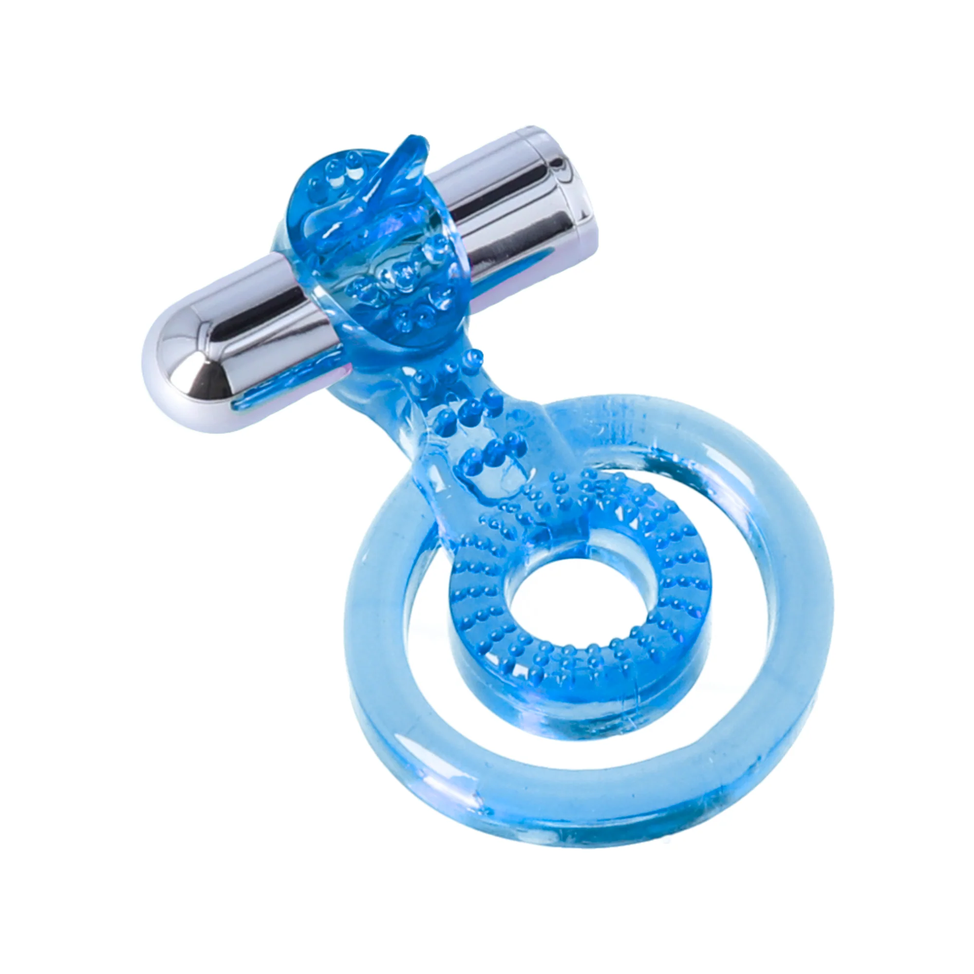 Vibrating Dual Cock Ring with Clit Teasing Tongue, Rechargeable or Non-Rechargeable