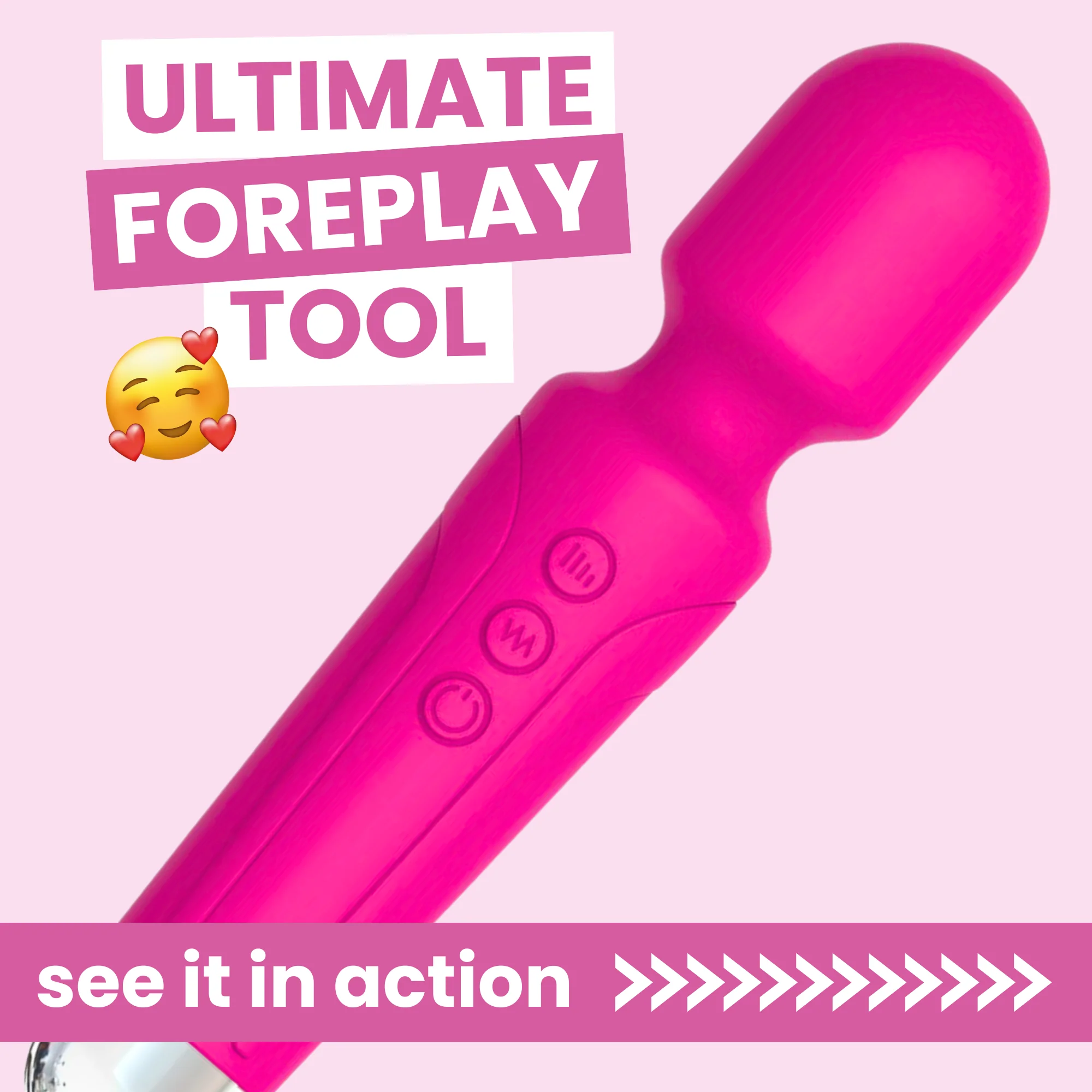 Silicone Power Wand Massager with 20 Patterns