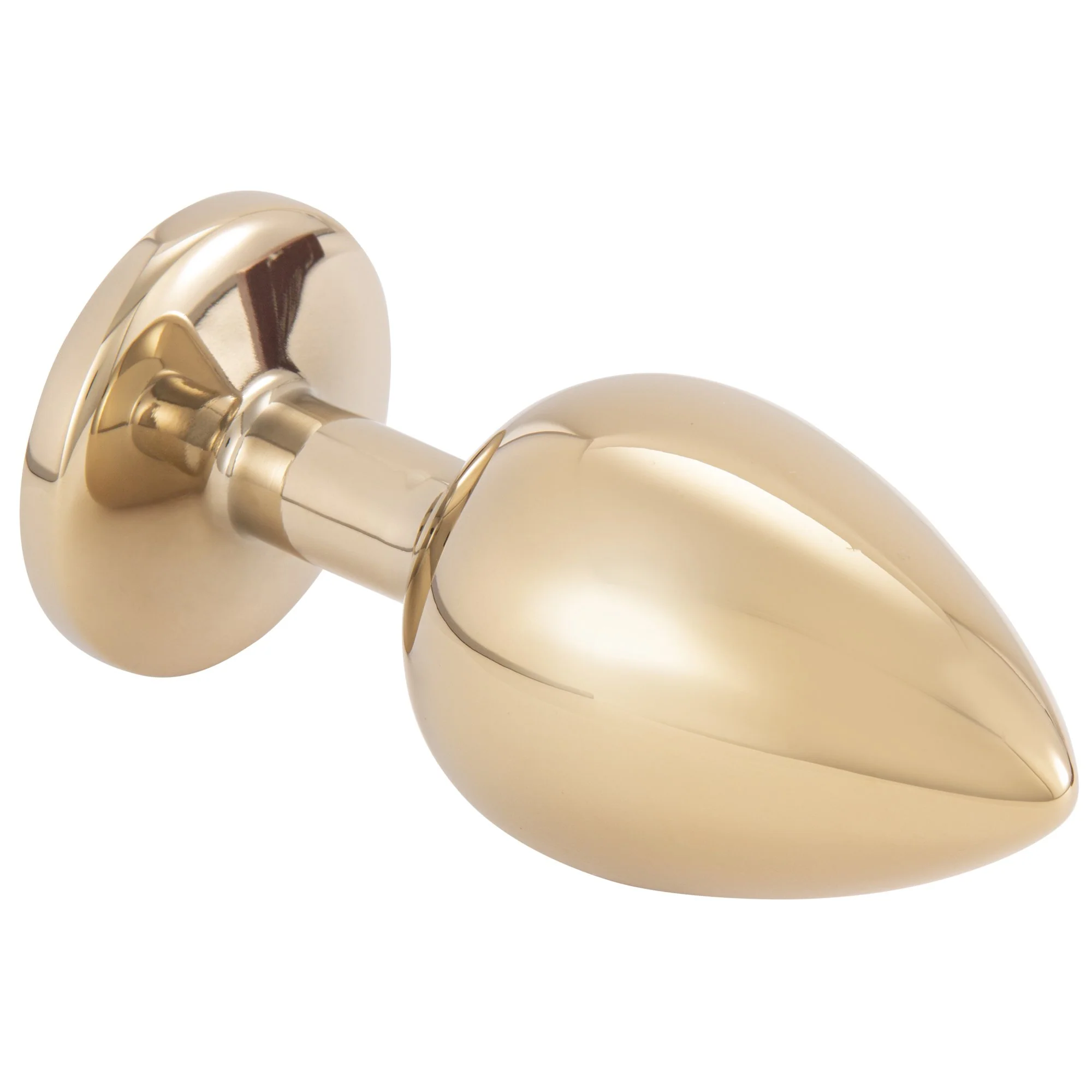 Gold Metal Butt Plug With Black Jewel in 3 Sizes