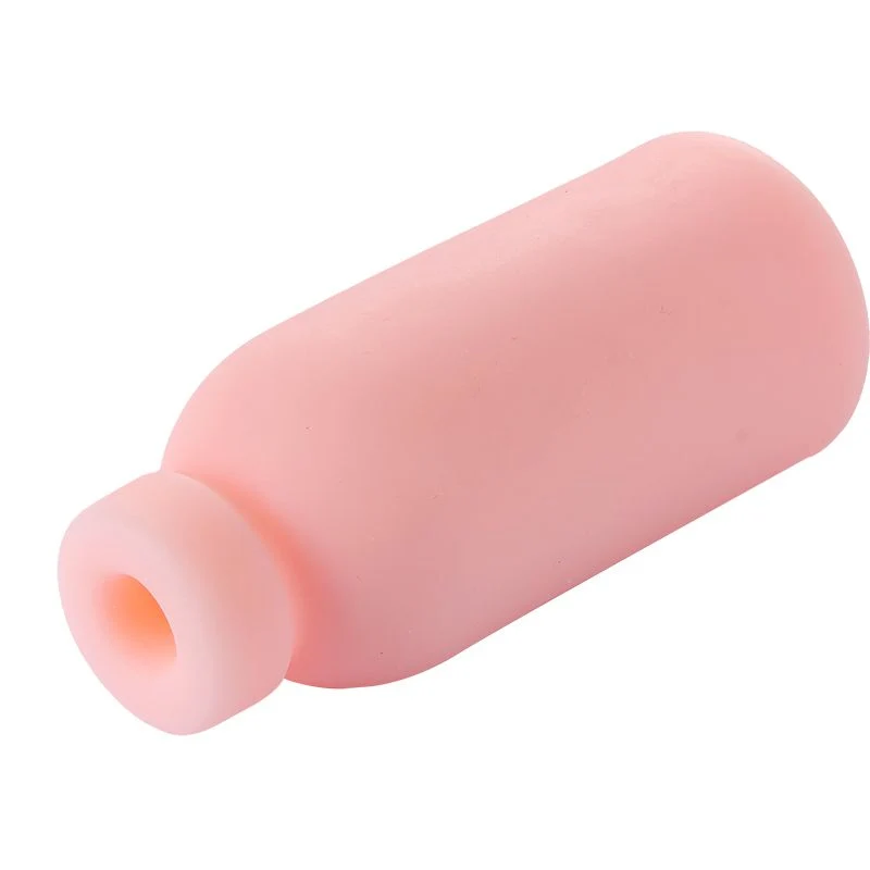 Super Stretchy Bottle Style Male Masturbator with Nubby Ribbed Sleeve