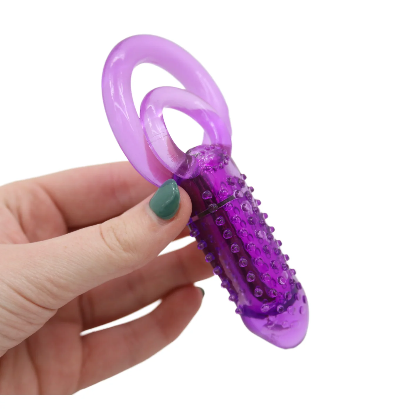 Nubby Vibrating Couple's Cock Ring with Dual Support Rings