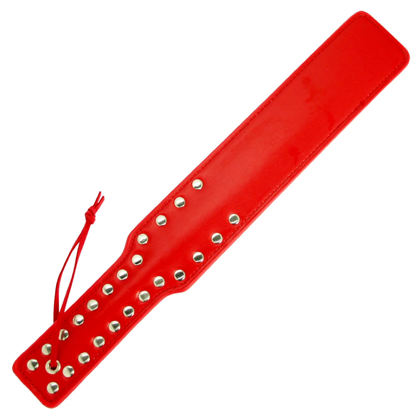 Long Leather Studded Spanking Paddle for BDSM Play