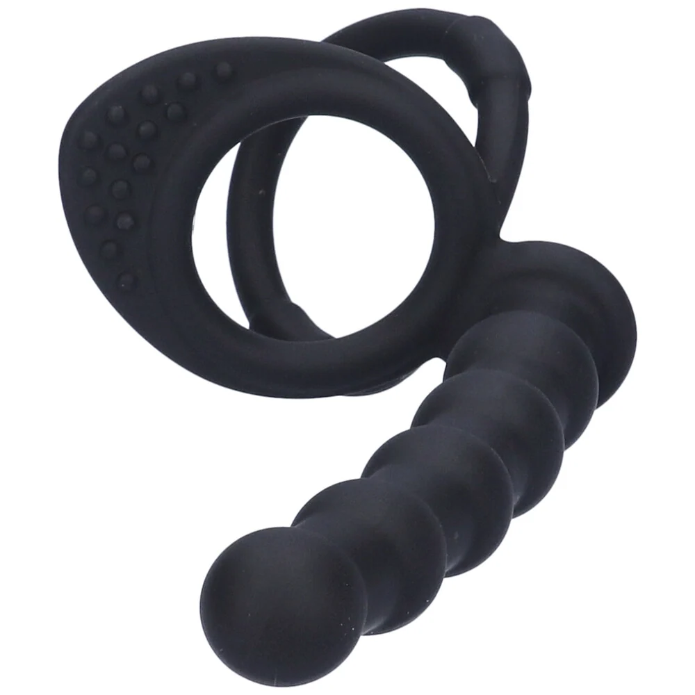 Double Delight Dual Insertion Cock Ring With Anal Probe