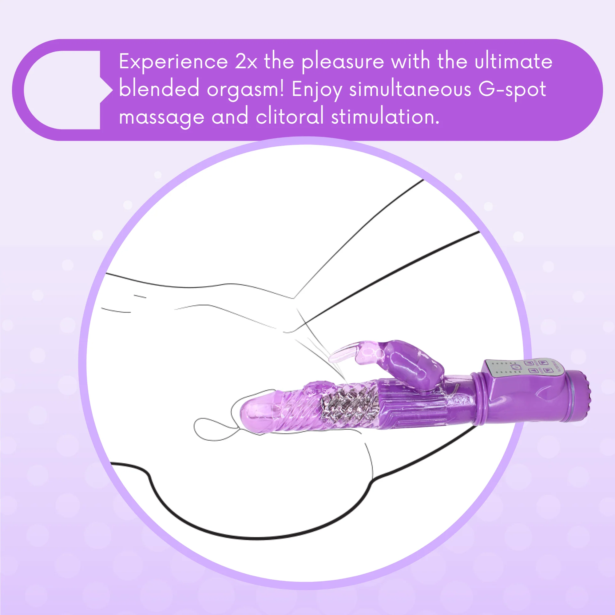 9 Inch Rotating Orgasm Rabbit Vibrator with 36 Vibration Patterns