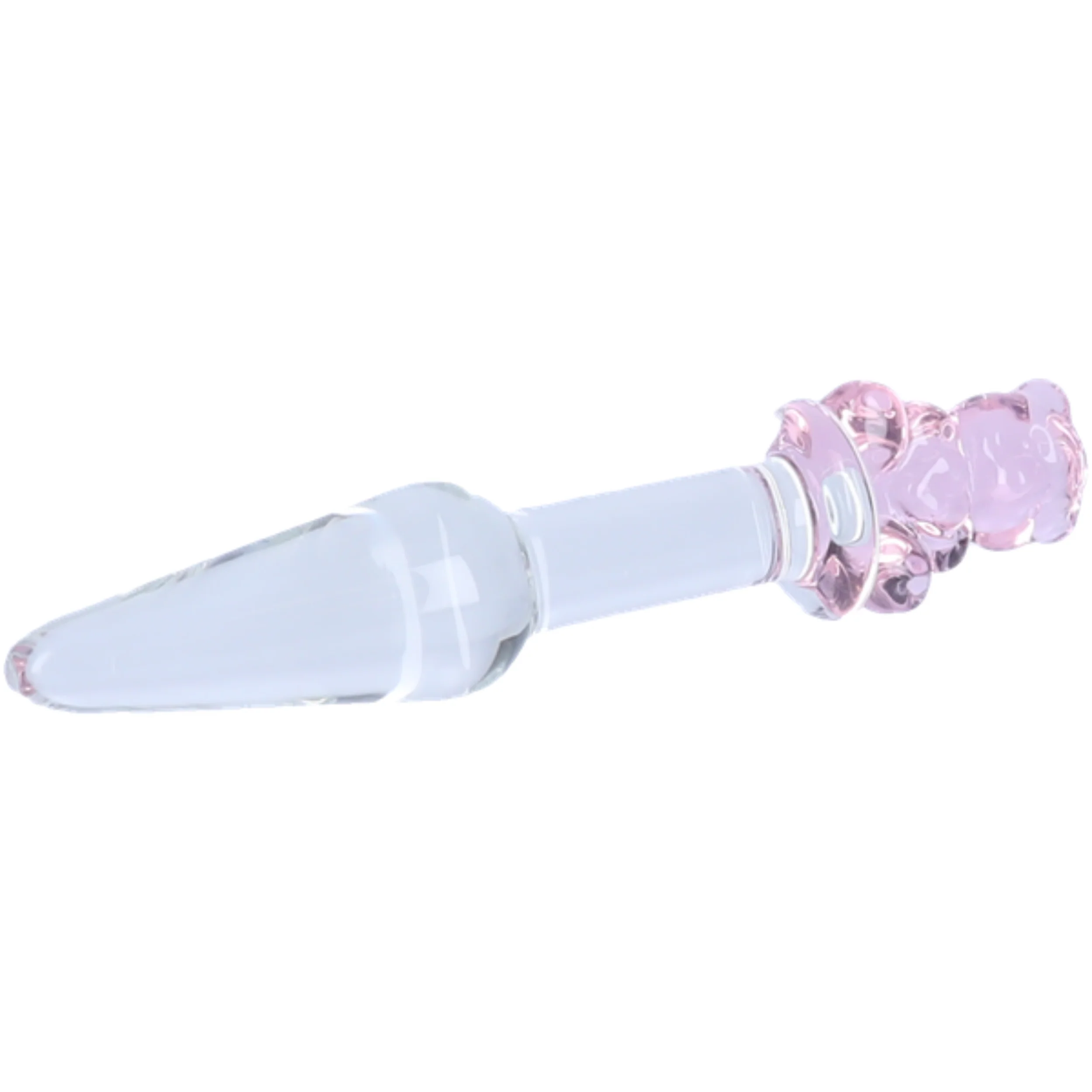 Tapered Teddy Bear Glass Anal Plug for Beginners and Partner Play