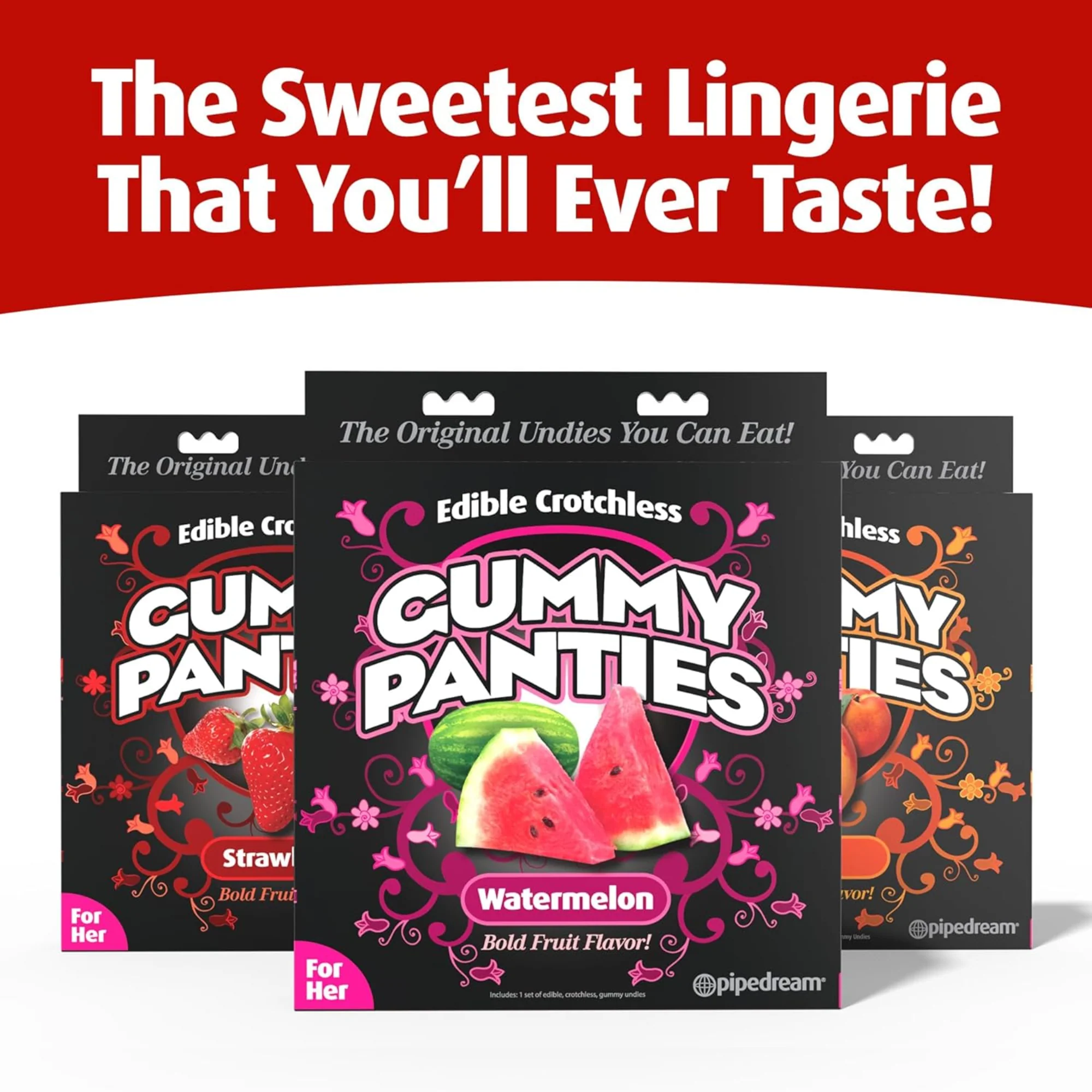 Edible Crotchless Gummy Panties in 4 Fruity Flavors
