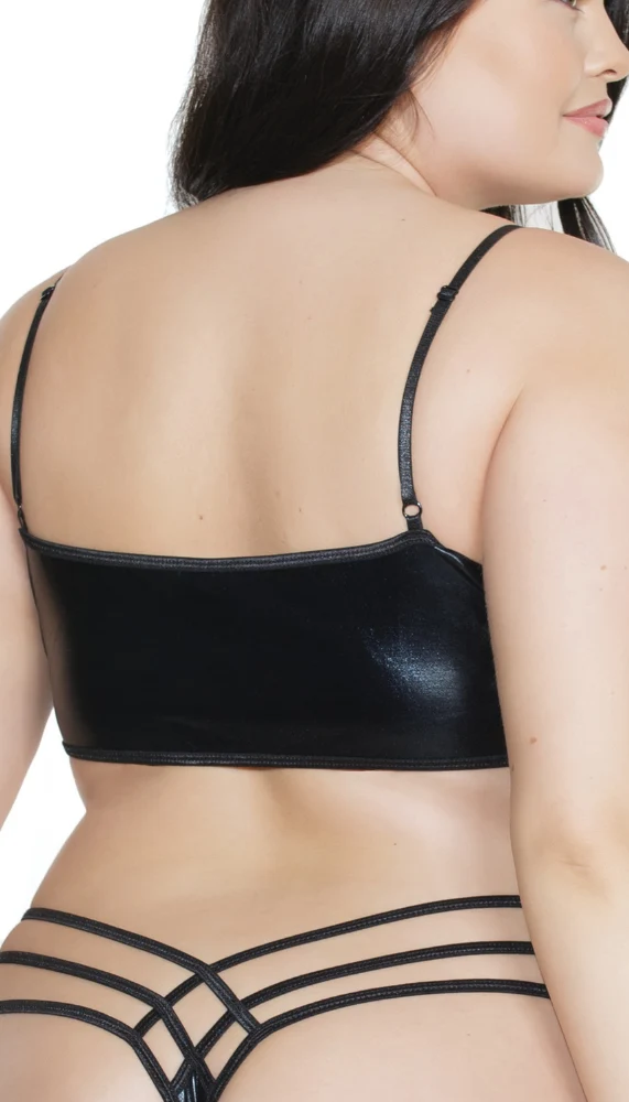 Coquette Liquid Latex Strappy Bralette for Sleek Date Night Lingerie