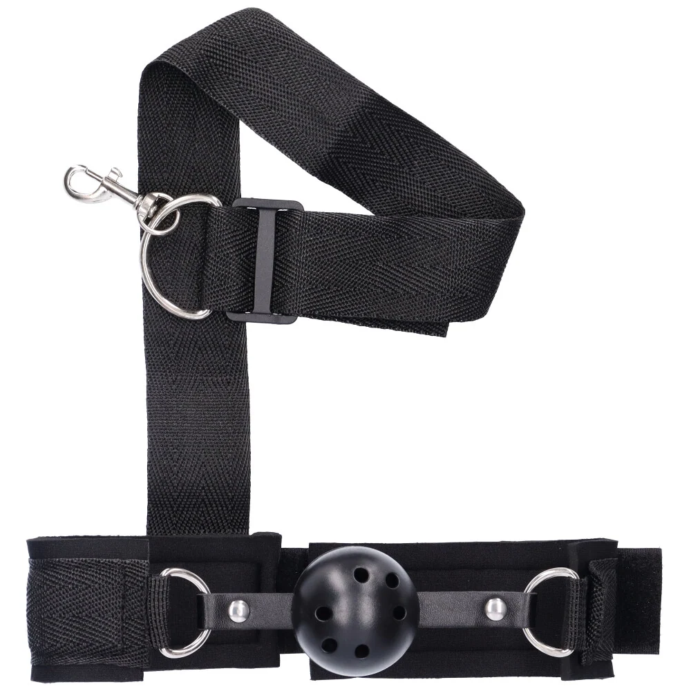Dark Amour Bondage Restraints with Breathable Ball Gag and Cuffs