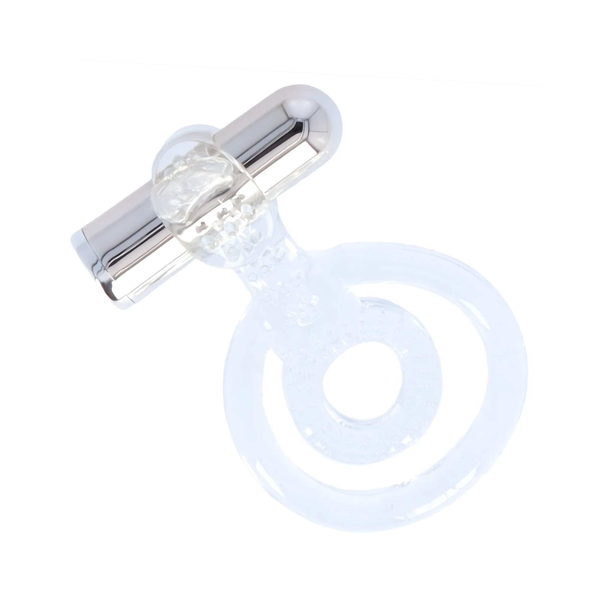 Vibrating Dual Cock Ring with Clit Teasing Tongue, Rechargeable or Non-Rechargeable