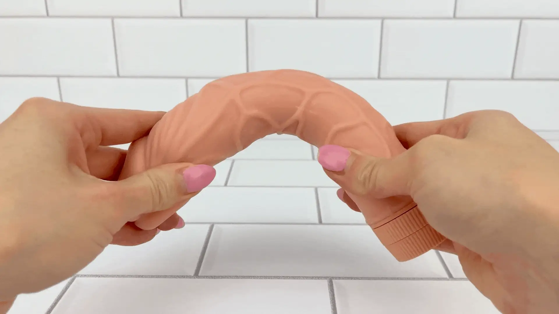 8 Inch Ultra Veined Vibrating Dildo with Multi-Speed Dial