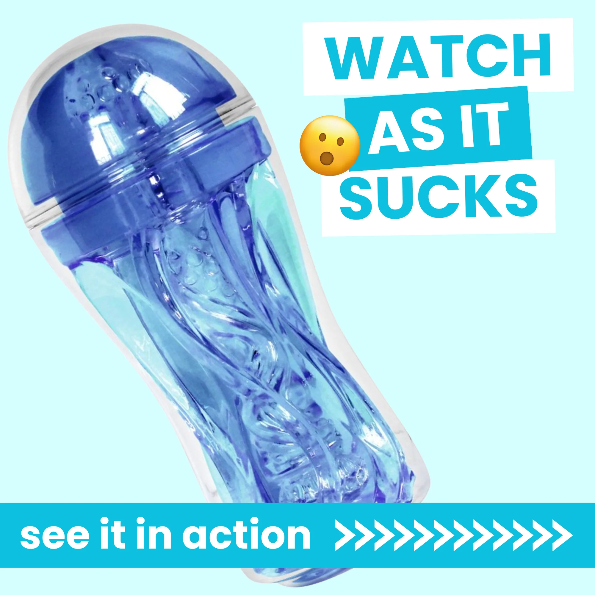 UTOPIA See Through Suction Stroker with Removable Sleeve and Travel Cap